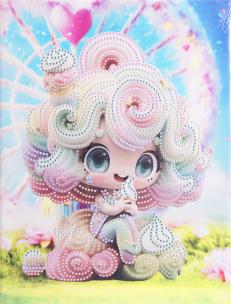 Diamentowa mozaika na ramie Słodka dziewczynka z sercem. Wydawca: Norimpex. Multiszop.pl Opakowanie Diamentowa mozaika na ramie Słodka dziewczynka z sercem