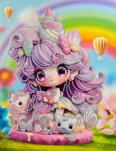 Diamentowa mozaika na ramie Słodka dziewczynka z tęczą. Wydawca: Norimpex. Multiszop.pl Opakowanie Diamentowa mozaika na ramie Słodka dziewczynka z tęczą