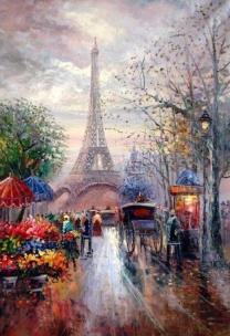 Opakowanie Diamentowa mozaika Paryż wieża eiffla we mgle NO-1007740