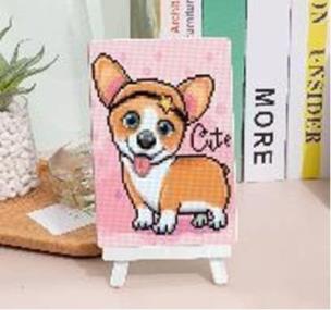 Opakowanie Diamentowa mozaika piesek cute w opasce +sztaluga NO-1007266