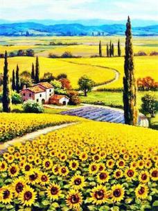 Opakowanie Diamentowa mozaika Słonecznikowe pola 60785