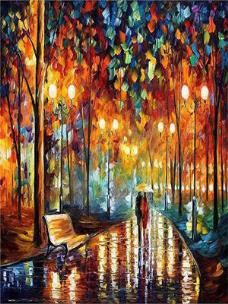 Opakowanie Diamentowa mozaika Spacer w deszczowy jesienny wieczór 60677