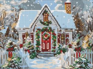 Opakowanie Diamentowa mozaika - Świąteczny dom 30x40cm