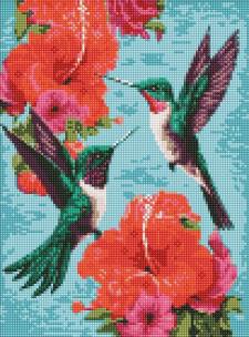 Opakowanie Diamentowa mozaika - Szmaragdowe kolibry 30x40cm