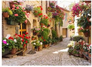 Opakowanie Diamentowa mozaika Włoska uliczka z kwiatami NO-1007420