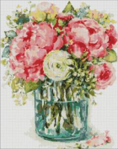 Opakowanie Diamentowa mozaika - Wykwintne piwonie 40x50cm