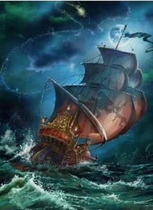 Opakowanie Diamentowa mozaika żaglówka kolor w sztormie NO-1007425