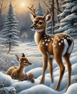 DIAMENTOWA MOZAIKA ZIMA SARENKI NA ŚNIEGU NO-200098. Wydawca: Norimpex. Multiszop.pl Opakowanie DIAMENTOWA MOZAIKA ZIMA SARENKI NA ŚNIEGU NO-200098