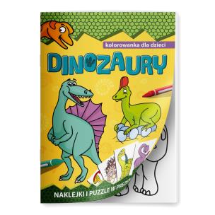 Dinozaury. Kolorowanka dla dzieci. Autor: Opracowanie zbiorowe. Multiszop.pl Okładka książki Dinozaury. Kolorowanka dla dzieci