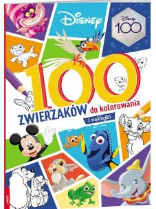 Disney kolorowanka 100 zwierzaków mix. Autor: Opracowanie zbiorowe. Multiszop.pl Okładka książki Disney kolorowanka 100 zwierzaków mix
