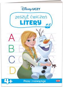 Disney uczy kraina lodu Zeszyt ćwiczeń Litery UDZ-9303. Autor: Opracowanie zbiorowe. Multiszop.pl Okładka książki Disney uczy kraina lodu Zeszyt ćwiczeń Litery UDZ-9303