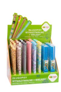 Opakowanie Display Długopis wymazywalny Uszaki mix 1 0.5mm niebieski Happy Color 36 szt. + wkłady 12 etui