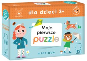 Dla Dzieci 3+ Moje pierwsze Puzzle. Miesiące. Wydawca: Kangur. Multiszop.pl Opakowanie Dla Dzieci 3+ Moje pierwsze Puzzle. Miesiące