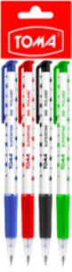 Długopis automatyczny Superfine mix kolorów 4 szt.. Wydawca: TOMA. Multiszop.pl Opakowanie Długopis automatyczny Superfine mix kolorów 4 szt.