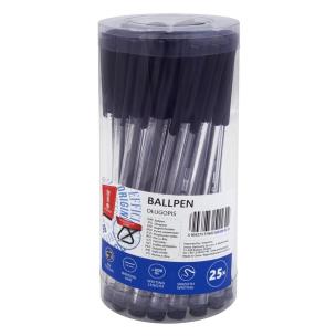 Długopis biurowy czarny tuba (25szt) MemoBe. Wydawca: MemoBe. Multiszop.pl Opakowanie Długopis biurowy czarny tuba (25szt) MemoBe