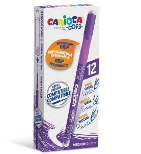 Długopis wymazywalny Oops fioletowy (12szt). Wydawca: Carioca. Multiszop.pl Opakowanie Długopis wymazywalny Oops fioletowy (12szt)