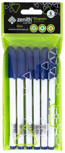 Opakowanie Długopis ze skuwką 0,5 mm Zenith Gliss niebieski 6szt.