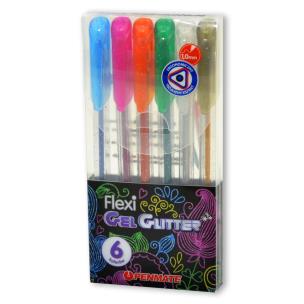 Opakowanie Długopis żelowy Flexi Abra Gel 6 kol brokatowe