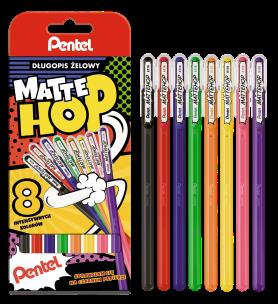 Opakowanie Długopis żelowy MatteHop 8 kolorów ABCDFGPV