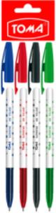Długopisy Superfine 4 kolory. Wydawca: TOMA. Multiszop.pl Opakowanie Długopisy Superfine 4 kolory