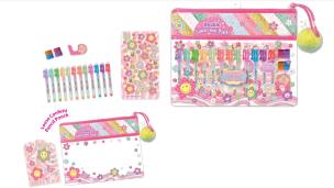 Opakowanie Długopisy żelowe w saszetce Kwiaty 12 kolorów