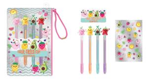 Opakowanie Długopisy żelowe z naklejkami w saszetce Owoce