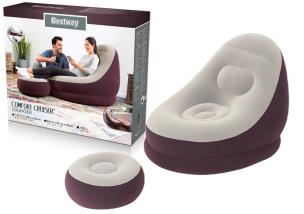 Opakowanie Dmuchany fotel z podnóżkiem bordowy 122x94x81cm
