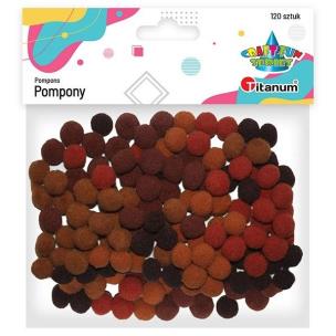 Opakowanie Dodatek dekoracyjny Craft-fun pompony brąz (0126B)