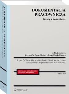 Okładka książki Dokumentacja pracownicza Wzory Komentarze