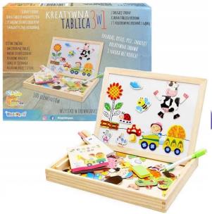 Okładka książki Drewniana układanka - Farma z tablicą magnetyczną