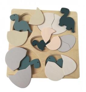 Opakowanie Drewniana układanka jajka i dinozaury