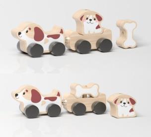 Opakowanie Drewniana zabawka Mądre szczenięta