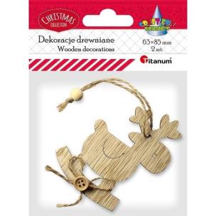 Opakowanie Drewniana zawieszka łoś na biegunach 2szt