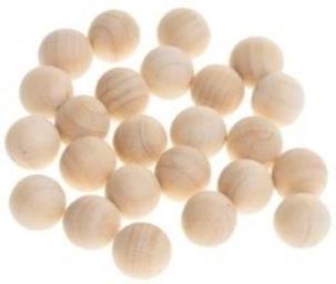 Opakowanie Drewniane kulki bez otworu naturalne 14mm 25szt