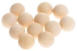 Opakowanie Drewniane kulki bez otworu naturalne 20mm 12szt