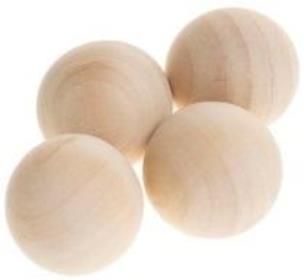 Opakowanie Drewniane kulki bez otworu naturalne 30mm 4szt