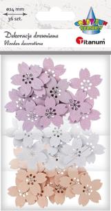 Opakowanie Drewniane kwiaty mix kolorów 36szt