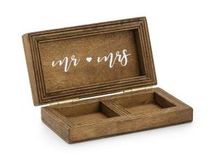 Opakowanie Drewniane pudełko na obrączki 10x5.5cm
