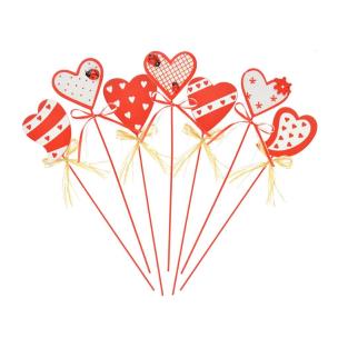 Opakowanie Drewniane serce na piku MIX