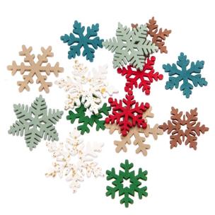 Drewniane śnieżynki multikolor 14szt. Wydawca: Dalprint. Multiszop.pl Opakowanie Drewniane śnieżynki multikolor 14szt