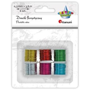 Opakowanie Drucik florystyczny 0,3mm 3,6m 6 kolorów
