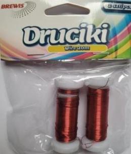 Opakowanie Drucik florystyczny czerwony 20m 2szt