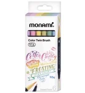 Opakowanie Dwustronne pisaki pędzelkowe 6kol pastel MONAMI