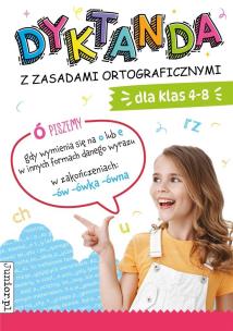 Okładka książki Dyktanda z zasadami ortograficznymi dla klas 4-8