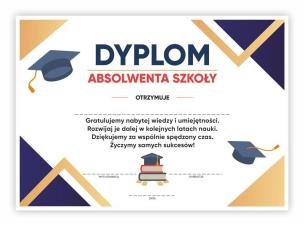 Opakowanie Dyplom A4 absolwenta szkoły - Birety 30szt