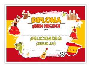 Opakowanie Dyplom A4 językowy - język hiszpański 01 10szt