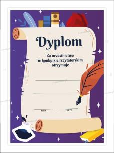 Opakowanie Dyplom A4 konkursowy recytatorski pióro 10szt