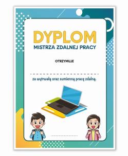 Opakowanie Dyplom A4 mistrza pracy zdalnej 5szt