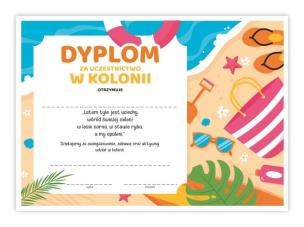 Opakowanie Dyplom A4 obozowy kolonie - Plaża 20szt