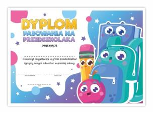 Opakowanie Dyplom A4 pasowania na Przedszkolaka 5szt